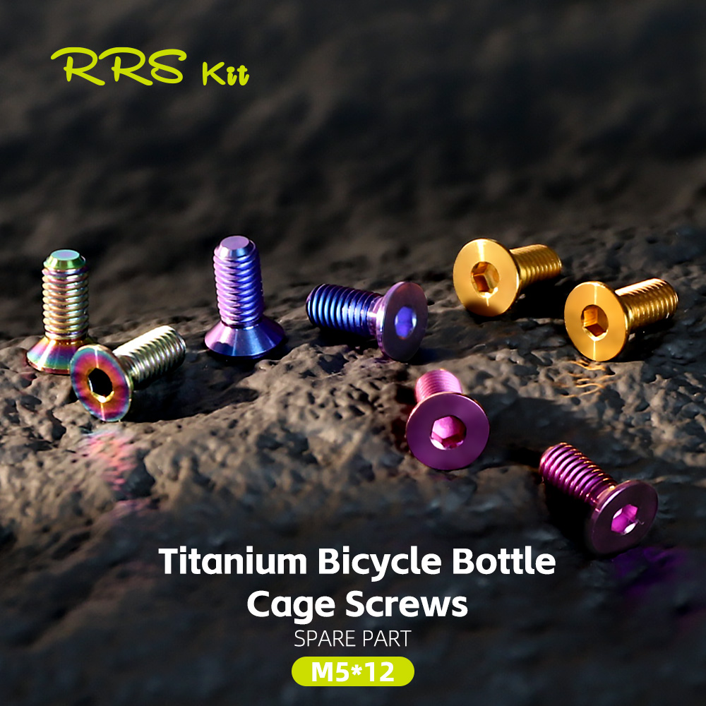 Mountain Biking Water Bottle - Rrskit จักรยาน 2pcs ไทเทเนียมขวดกรงสกรู M5x12mm Ultralight