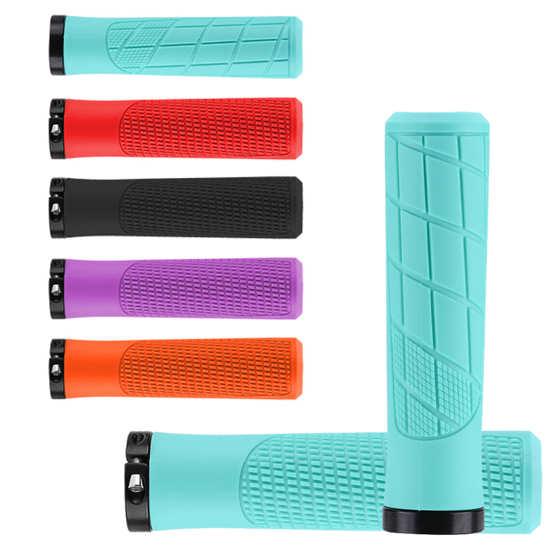 Mtb Grip Lock On - ด้ามจับยางจักรยานพับได้กันลื่นที่จับจักรยานเสือภูเขากันกระแทกอะลูมินัมอัลลอยล็อกบนปลอก MTB