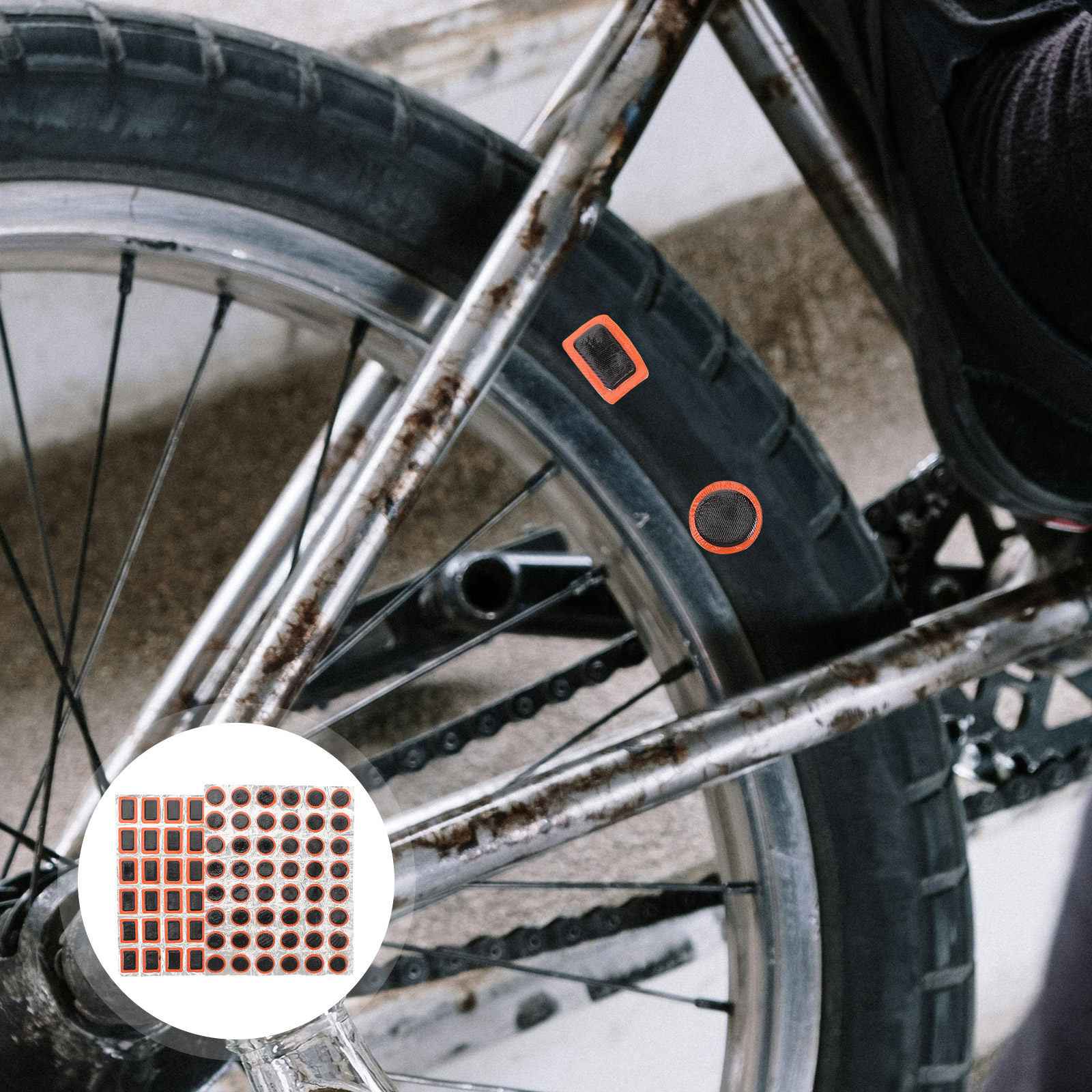 Mountain Biking Youtube - ชุดซ่อมยางจักรยาน 2 แผ่น วัสดุแข็งแรง สำหรับจักรยานเสือภูเขาและจักรยานถนน แผ่นปะยางไม่ต้องใช้กาว