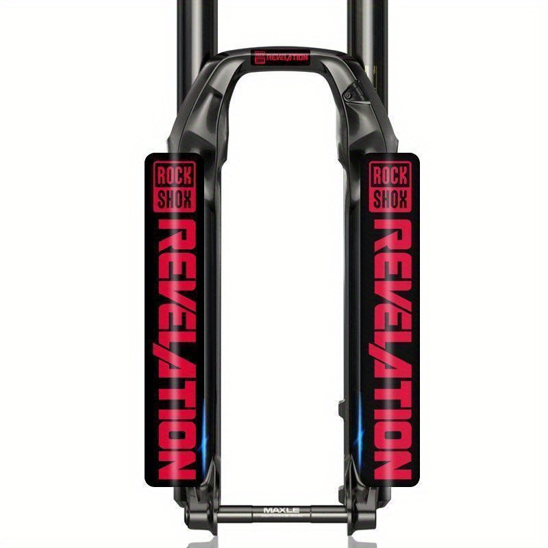 Mountain Biking Logo - สติ๊กเกอร์ป้องกันโช้คจักรยาน Rockshox 2 ชิ้น พร้อมชุดเข็มกลัดโลโก้ สติ๊กเกอร์กันน้ำสำหรับตกแต่งโช้คอัพจักรยานเสือภูเขา
