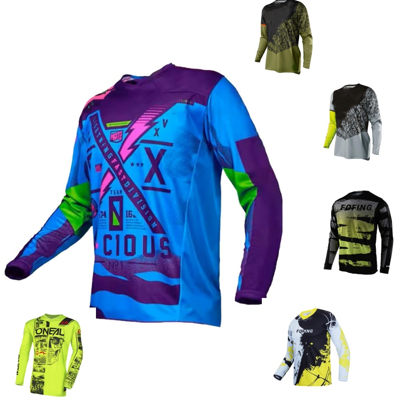 Mountain Biking Trails - เสื้อแข่งรถมอเตอร์ไซค์วิบากสำหรับผู้ชาย เสื้อแข่งรถเอทีวี เอนดูโร่ เอ็มเอ็กซ์ เอ็มทีบี ดาวน์ฮิลล์