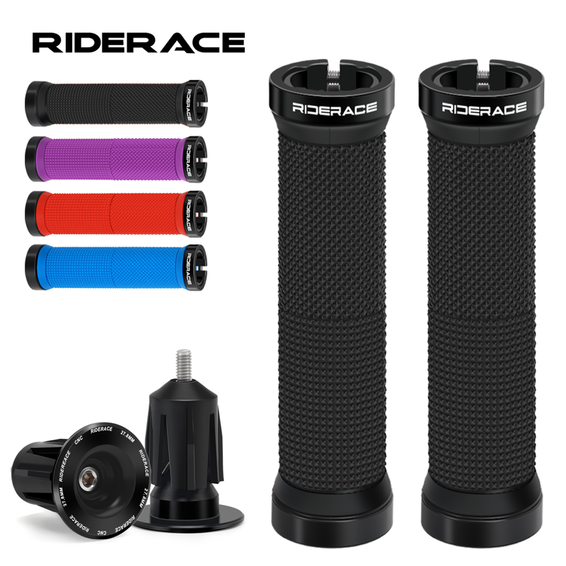 Mtb Grip Lock On - ปลอกแฮนด์จักรยาน 1 คู่ พร้อมปลอกปิดท้ายแบบล็อค สำหรับจักรยานเสือภูเขา ยางกันลื่น