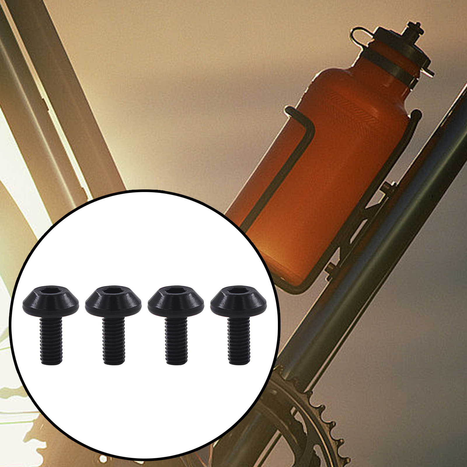 Mountain Biking Water Bottle - 4 ชิ้นจักรยานน้ําขวดกรง Bolt ขี่จักรยานอุปกรณ์เสริมกาต้มน้ําอลูมิเนียม M5 สกรูจับจักรยานสําหรับ