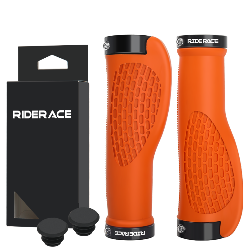 Mtb Grip Lock On - ปลอกแฮนด์จักรยาน Riderace แบบยาง สำหรับจักรยานเสือภูเขา แบบล็อคสองชั้น กันลื่น