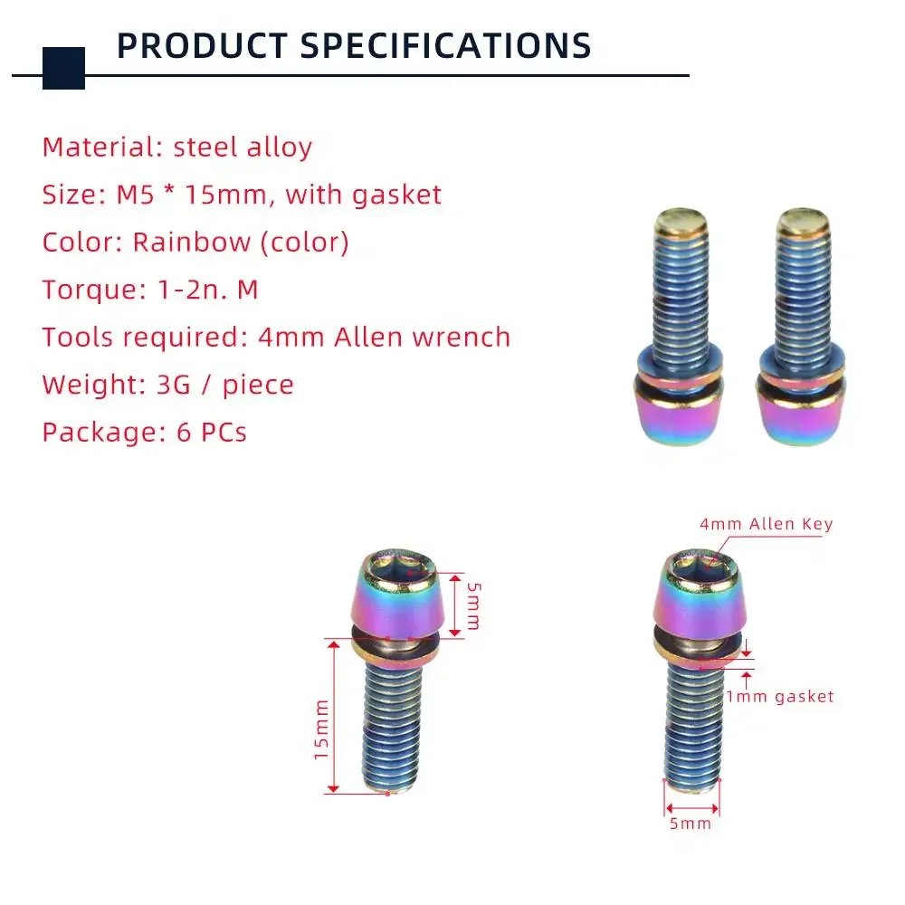 TANKE ชุดสกรู M5 * 18 15 มม. 6 - Mountain Biking Water Bottle บทวิจารณ์และราคา